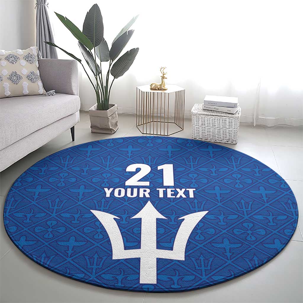 Caribbean Cricket Barbados Custom Round Carpet Strike of the Tridents - Wonder Print Shop