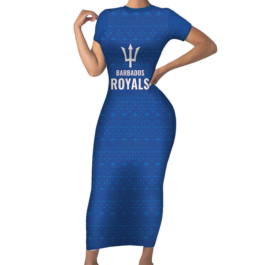 Caribbean Cricket Barbados Custom Short Sleeve Bodycon Dress Strike of the Tridents - Wonder Print Shop