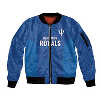 Caribbean Cricket Barbados Custom Sleeve Zip Bomber Jacket Strike of the Tridents - Wonder Print Shop