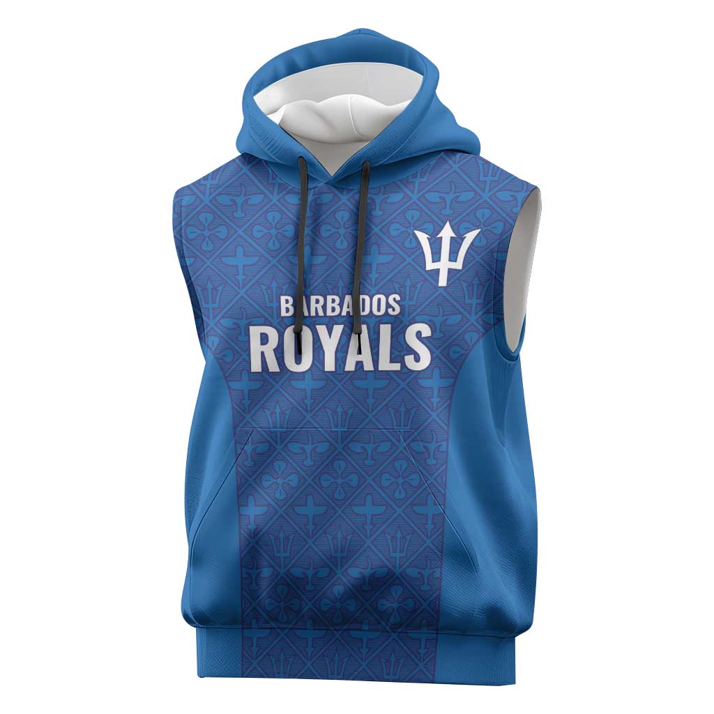 Caribbean Cricket Barbados Custom Sleeveless Hoodie Strike of the Tridents - Wonder Print Shop