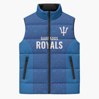Caribbean Cricket Barbados Custom Sleeveless Puffer Jacket Strike of the Tridents - Wonder Print Shop