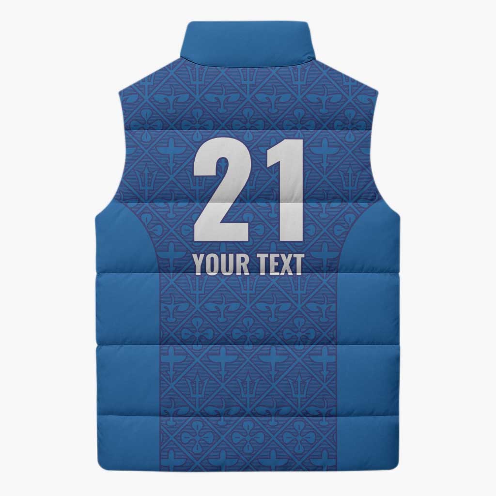 Caribbean Cricket Barbados Custom Sleeveless Puffer Jacket Strike of the Tridents - Wonder Print Shop