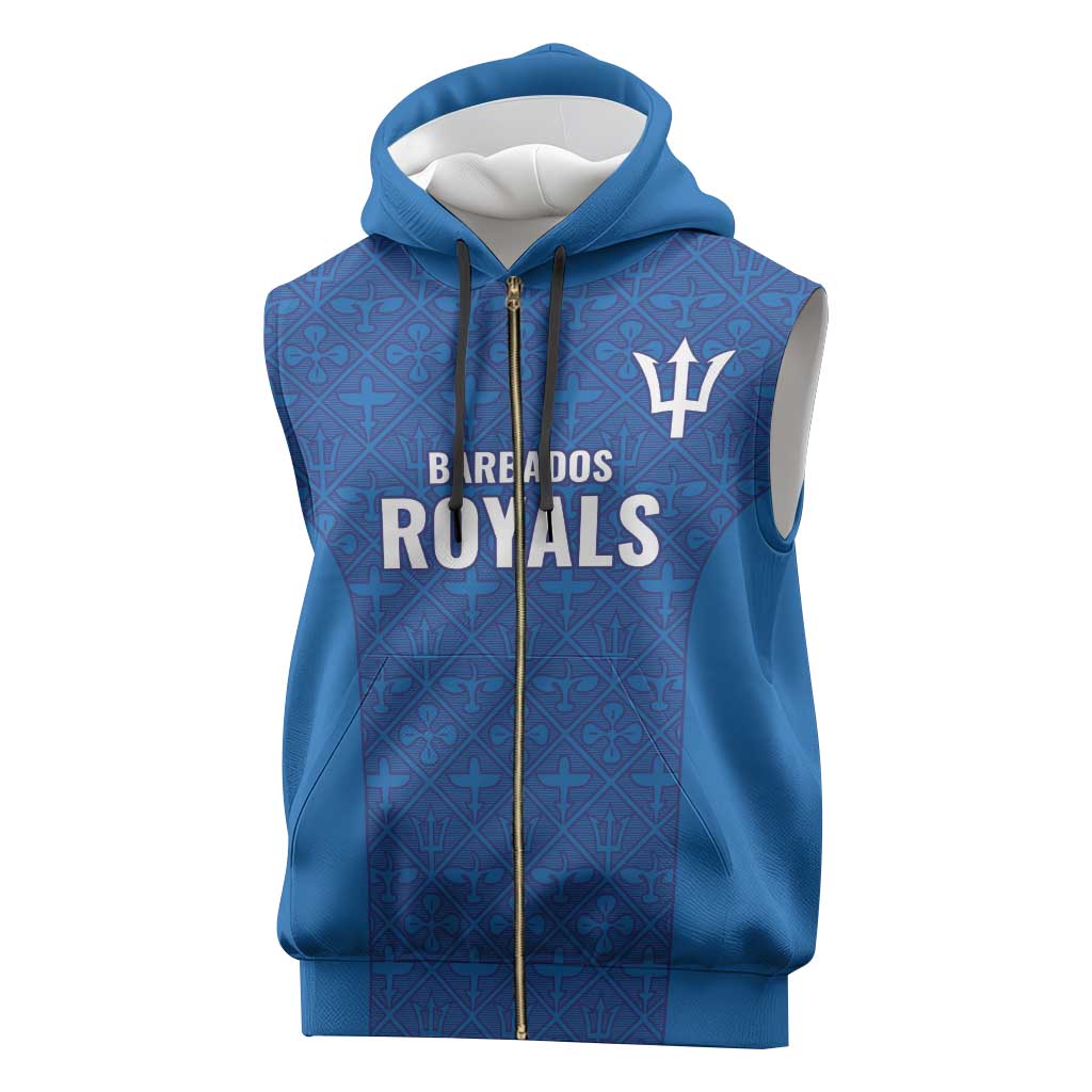 Caribbean Cricket Barbados Custom Sleeveless Zip Hoodie Strike of the Tridents - Wonder Print Shop