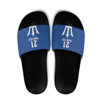 Caribbean Cricket Barbados Custom Slide Sandals Strike of the Tridents - Wonder Print Shop