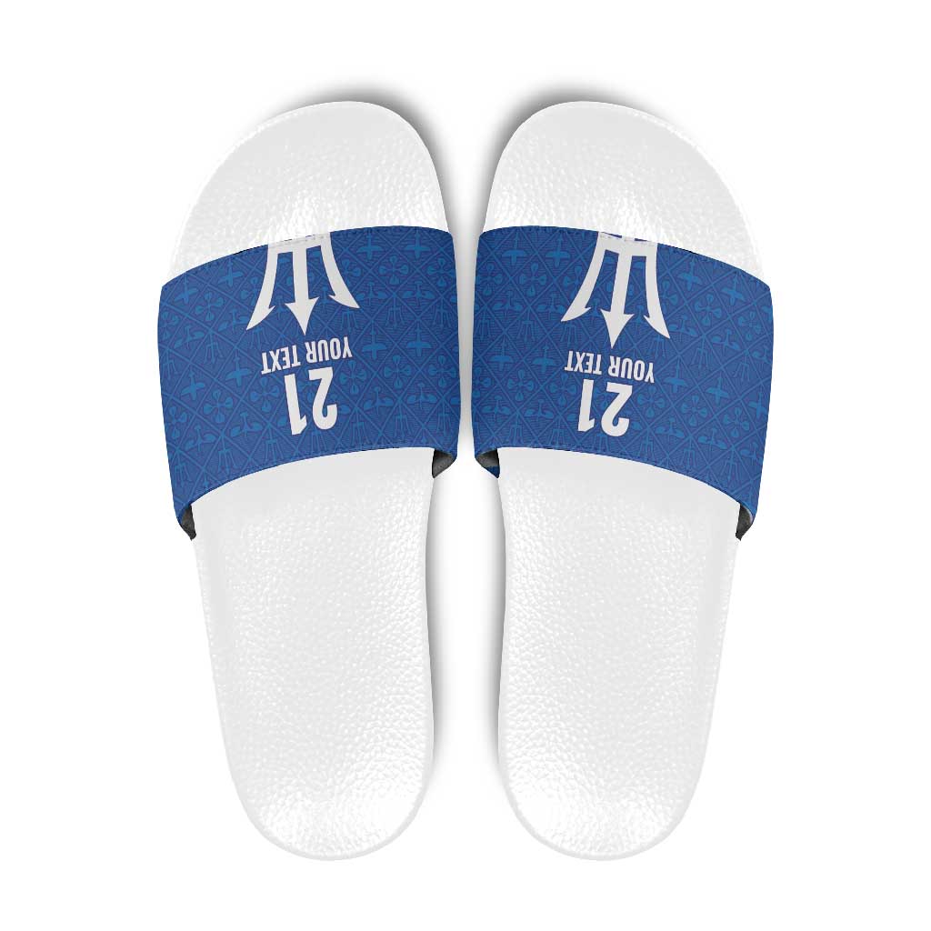 Caribbean Cricket Barbados Custom Slide Sandals Strike of the Tridents - Wonder Print Shop