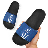Caribbean Cricket Barbados Custom Slide Sandals Strike of the Tridents - Wonder Print Shop