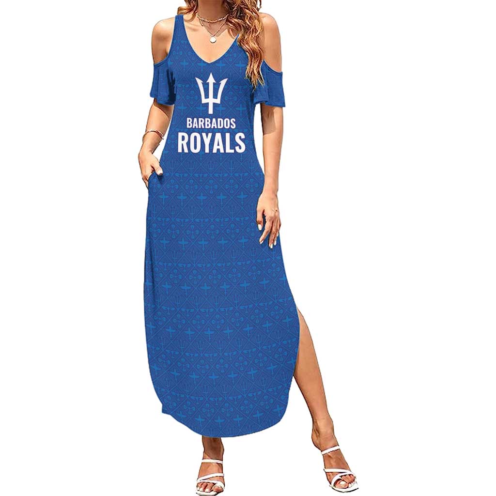 Caribbean Cricket Barbados Custom Summer Maxi Dress Strike of the Tridents - Wonder Print Shop