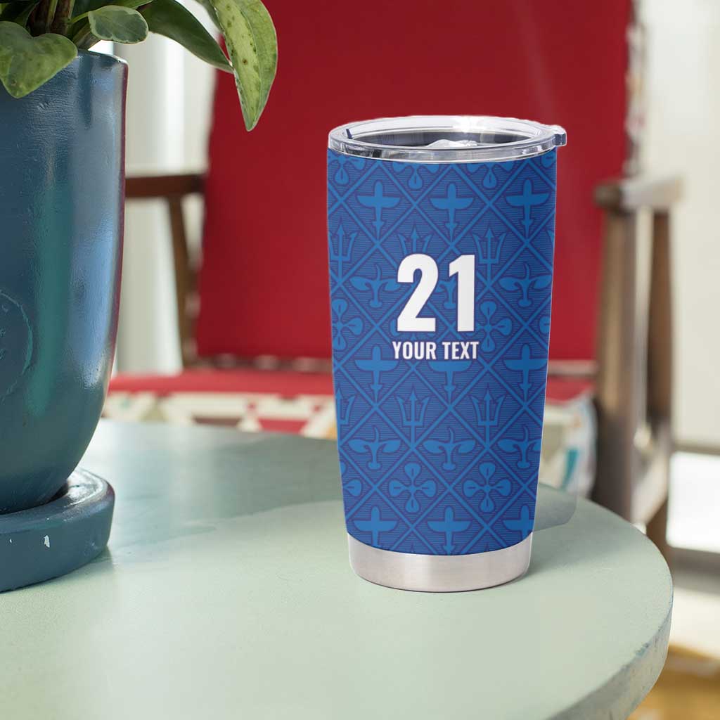 Caribbean Cricket Barbados Custom Tumbler Cup Strike of the Tridents - Wonder Print Shop