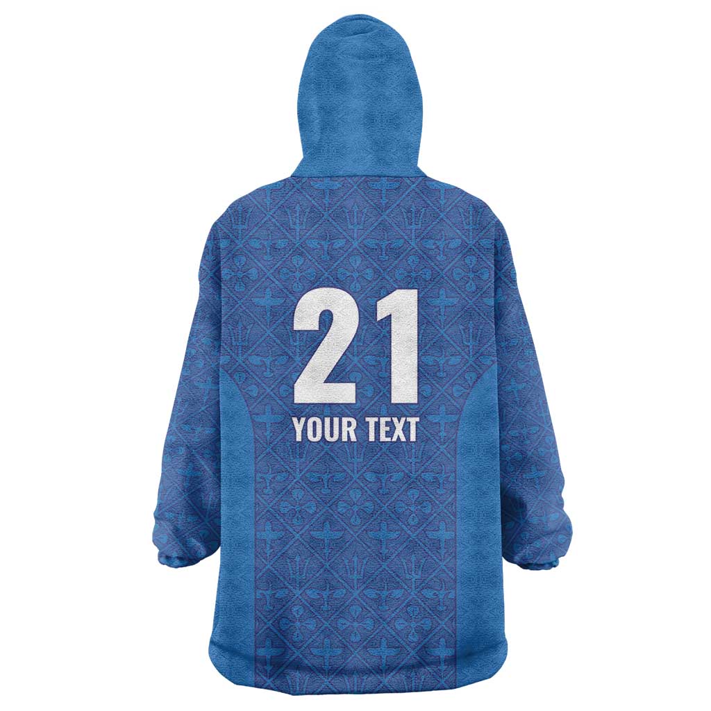 Caribbean Cricket Barbados Custom Wearable Blanket Hoodie Strike of the Tridents - Wonder Print Shop