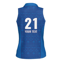 Caribbean Cricket Barbados Custom Women Sleeveless Polo Shirt Strike of the Tridents - Wonder Print Shop