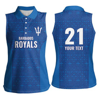 Caribbean Cricket Barbados Custom Women Sleeveless Polo Shirt Strike of the Tridents - Wonder Print Shop