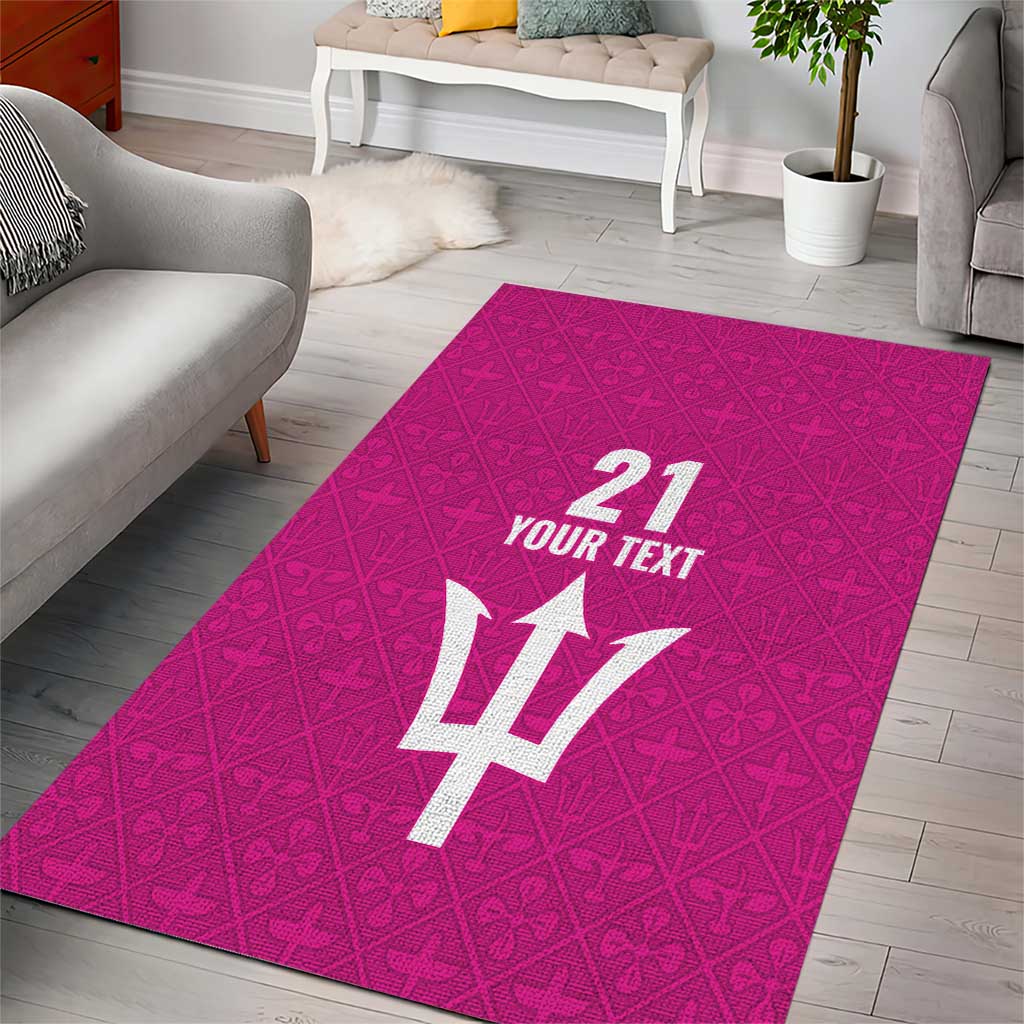 Caribbean Cricket Barbados Custom Area Rug Strike of the Tridents Pink Fury - Wonder Print Shop