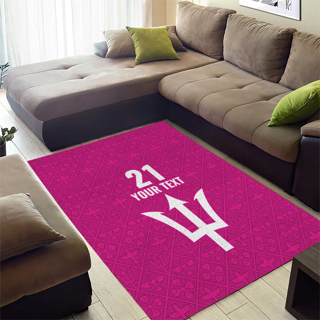Caribbean Cricket Barbados Custom Area Rug Strike of the Tridents Pink Fury - Wonder Print Shop