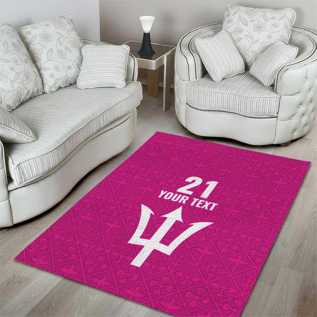 Caribbean Cricket Barbados Custom Area Rug Strike of the Tridents Pink Fury - Wonder Print Shop