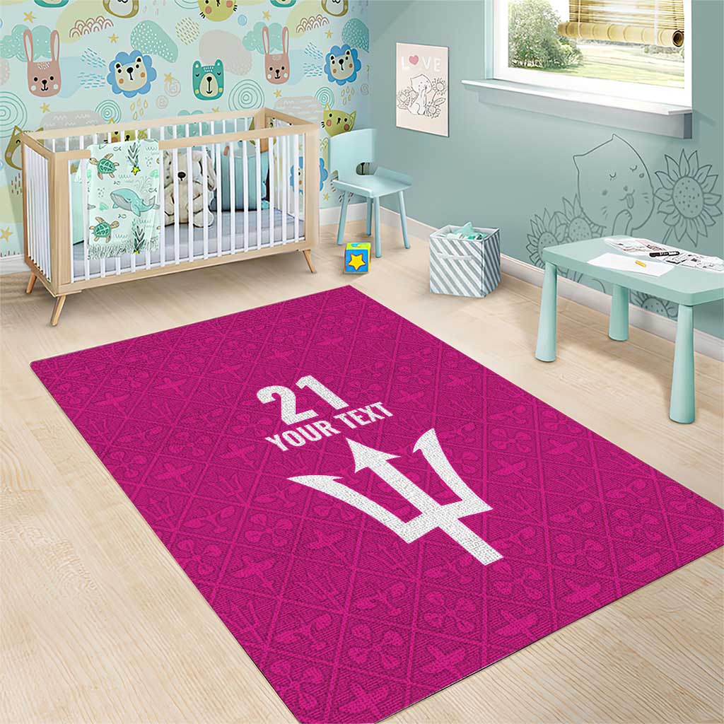 Caribbean Cricket Barbados Custom Area Rug Strike of the Tridents Pink Fury - Wonder Print Shop