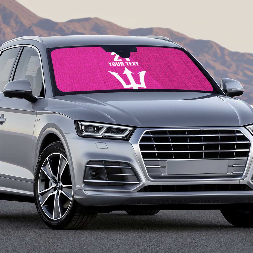 Caribbean Cricket Barbados Custom Auto Sun Shade Strike of the Tridents Pink Fury - Wonder Print Shop