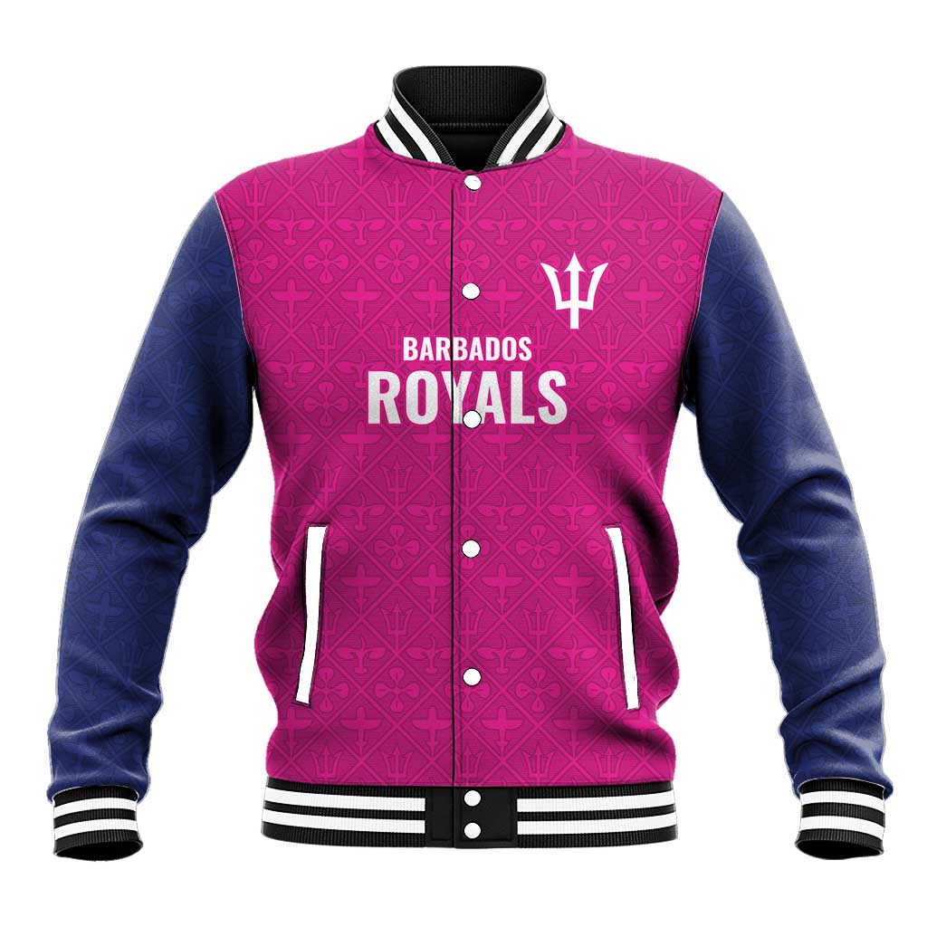 Caribbean Cricket Barbados Custom Baseball Jacket Strike of the Tridents Pink Fury - Wonder Print Shop