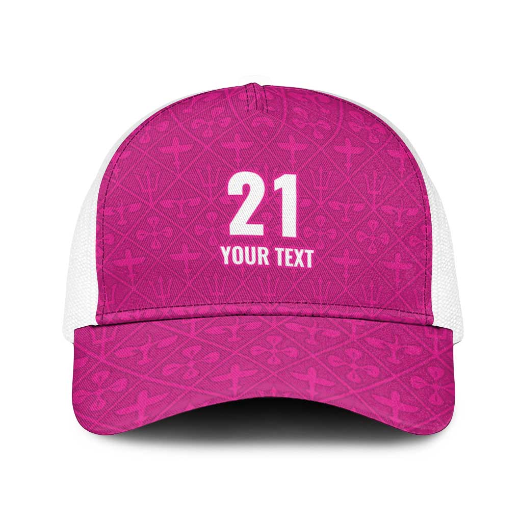 Caribbean Cricket Barbados Custom Baseball Net Cap Strike of the Tridents Pink Fury - Wonder Print Shop