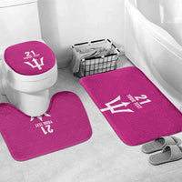Caribbean Cricket Barbados Custom Bathroom Set Strike of the Tridents Pink Fury - Wonder Print Shop