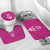 Caribbean Cricket Barbados Custom Bathroom Set Strike of the Tridents Pink Fury - Wonder Print Shop