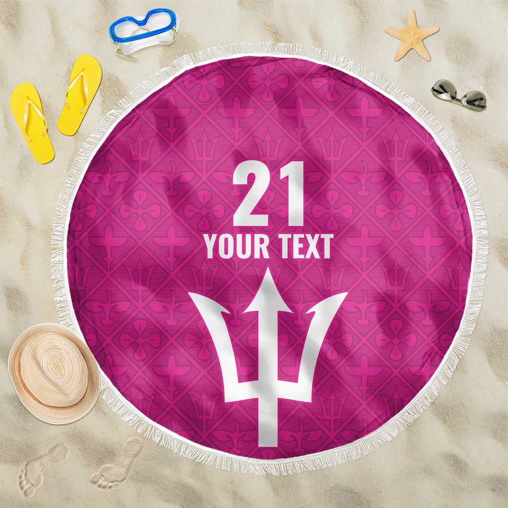 Caribbean Cricket Barbados Custom Beach Blanket Strike of the Tridents Pink Fury - Wonder Print Shop