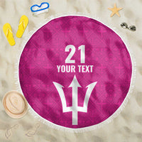 Caribbean Cricket Barbados Custom Beach Blanket Strike of the Tridents Pink Fury - Wonder Print Shop
