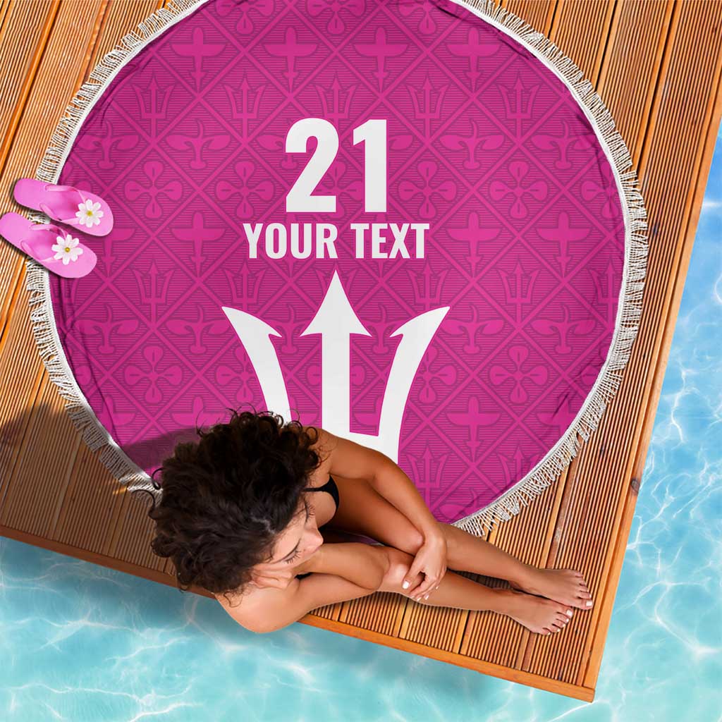 Caribbean Cricket Barbados Custom Beach Blanket Strike of the Tridents Pink Fury - Wonder Print Shop