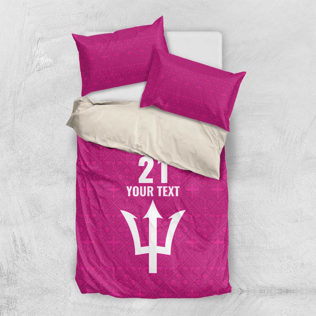 Caribbean Cricket Barbados Custom Bedding Set Strike of the Tridents Pink Fury - Wonder Print Shop