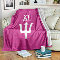 Caribbean Cricket Barbados Custom Blanket Strike of the Tridents Pink Fury - Wonder Print Shop