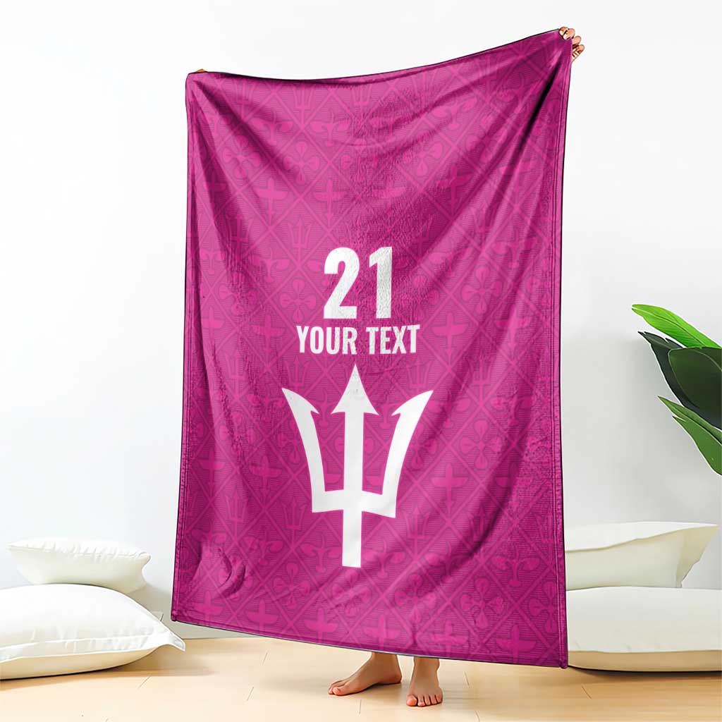 Caribbean Cricket Barbados Custom Blanket Strike of the Tridents Pink Fury - Wonder Print Shop