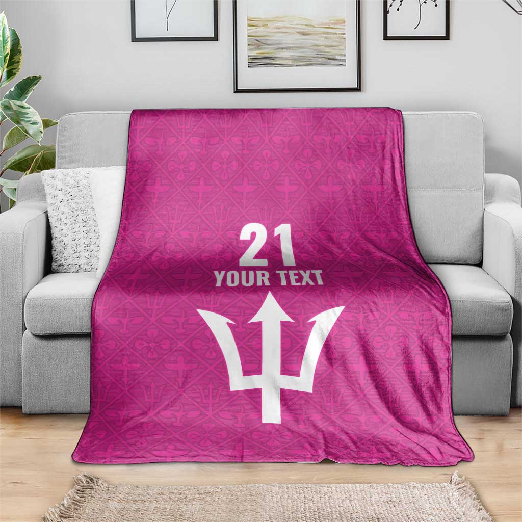 Caribbean Cricket Barbados Custom Blanket Strike of the Tridents Pink Fury - Wonder Print Shop