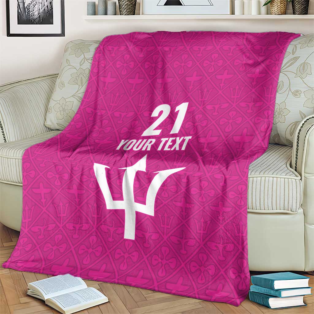 Caribbean Cricket Barbados Custom Blanket Strike of the Tridents Pink Fury - Wonder Print Shop