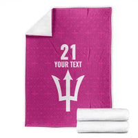 Caribbean Cricket Barbados Custom Blanket Strike of the Tridents Pink Fury - Wonder Print Shop