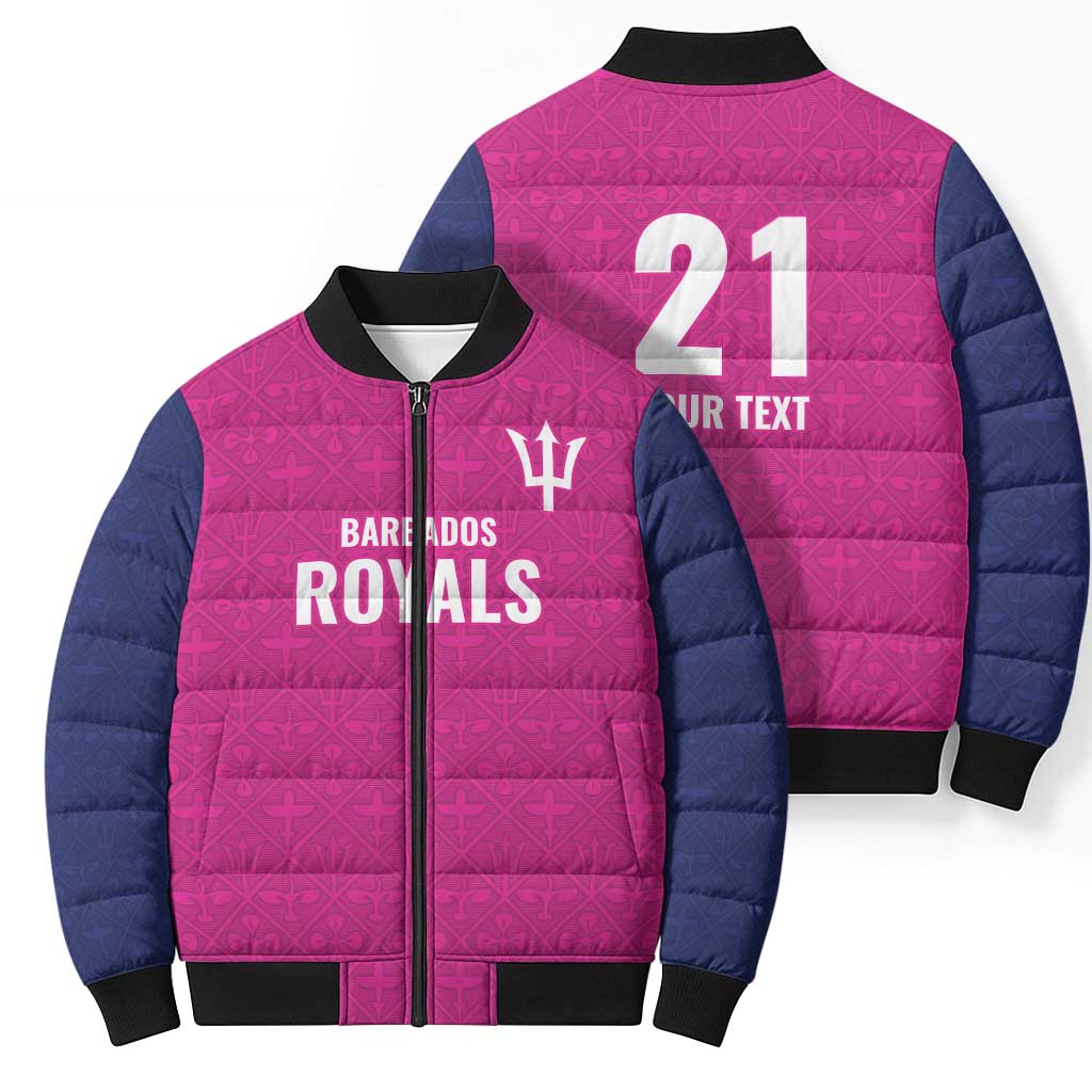 Caribbean Cricket Barbados Custom Bomber Puffer Jacket Strike of the Tridents Pink Fury - Wonder Print Shop