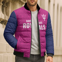 Caribbean Cricket Barbados Custom Bomber Puffer Jacket Strike of the Tridents Pink Fury - Wonder Print Shop