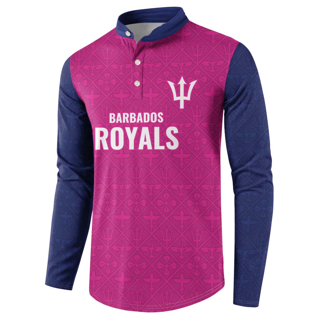 Caribbean Cricket Barbados Custom Button Sweatshirt Strike of the Tridents Pink Fury - Wonder Print Shop