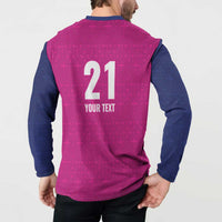 Caribbean Cricket Barbados Custom Button Sweatshirt Strike of the Tridents Pink Fury - Wonder Print Shop