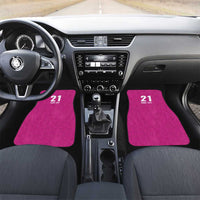 Caribbean Cricket Barbados Custom Car Mats Strike of the Tridents Pink Fury - Wonder Print Shop