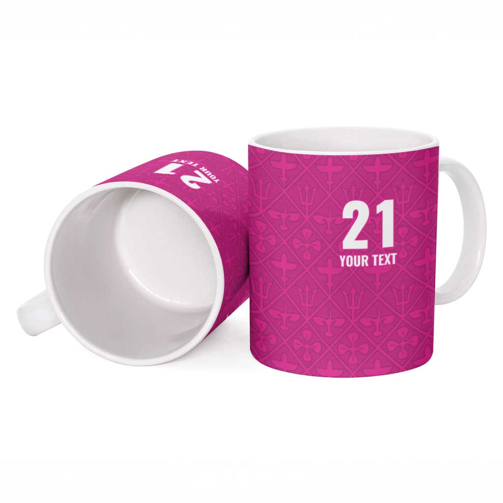 Caribbean Cricket Barbados Custom Ceramic Mug Strike of the Tridents Pink Fury - Wonder Print Shop