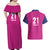 Caribbean Cricket Barbados Custom Couples Matching Off Shoulder Maxi Dress and Hawaiian Shirt Strike of the Tridents Pink Fury - Wonder Print Shop