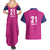 Caribbean Cricket Barbados Custom Couples Matching Summer Maxi Dress and Hawaiian Shirt Strike of the Tridents Pink Fury - Wonder Print Shop
