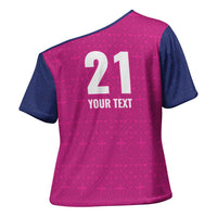 Caribbean Cricket Barbados Custom Cross Shoulder Shirt Strike of the Tridents Pink Fury - Wonder Print Shop