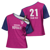 Caribbean Cricket Barbados Custom Cross Shoulder Shirt Strike of the Tridents Pink Fury - Wonder Print Shop