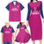 Caribbean Cricket Barbados Custom Family Matching Long Sleeve Bodycon Dress and Hawaiian Shirt Strike of the Tridents Pink Fury - Wonder Print Shop
