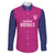 Caribbean Cricket Barbados Custom Family Matching Long Sleeve Bodycon Dress and Hawaiian Shirt Strike of the Tridents Pink Fury - Wonder Print Shop