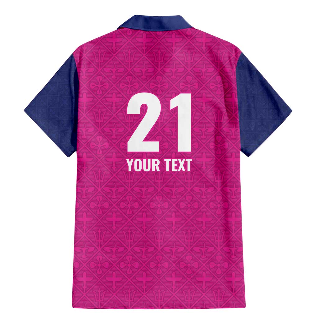 Caribbean Cricket Barbados Custom Family Matching Mermaid Dress and Hawaiian Shirt Strike of the Tridents Pink Fury - Wonder Print Shop