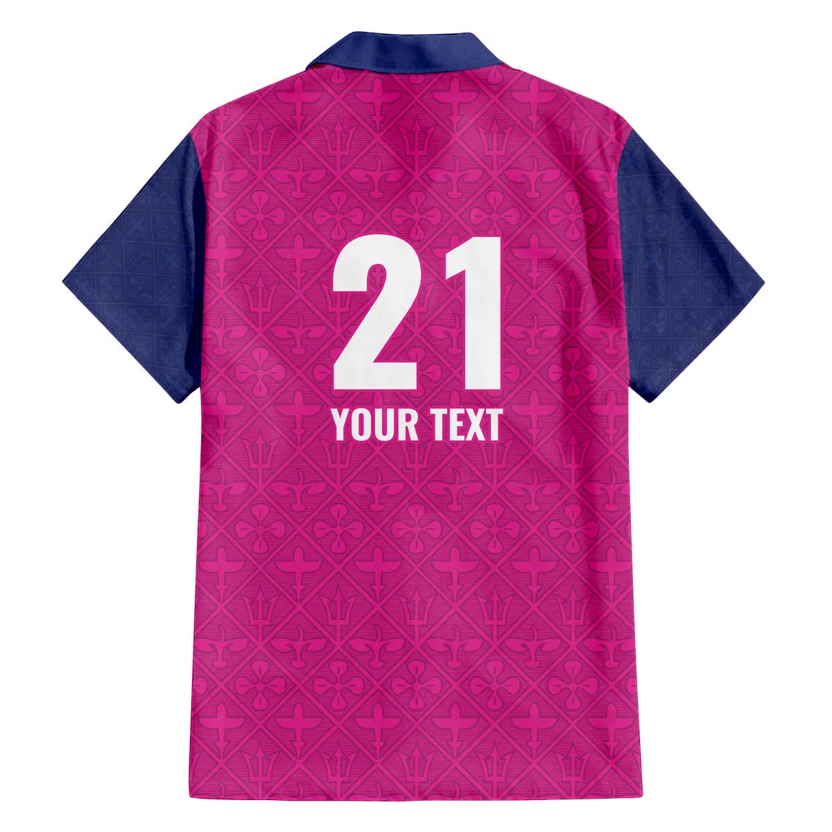 Caribbean Cricket Barbados Custom Family Matching Off The Shoulder Long Sleeve Dress and Hawaiian Shirt Strike of the Tridents Pink Fury - Wonder Print Shop