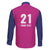 Caribbean Cricket Barbados Custom Family Matching Off The Shoulder Long Sleeve Dress and Hawaiian Shirt Strike of the Tridents Pink Fury - Wonder Print Shop