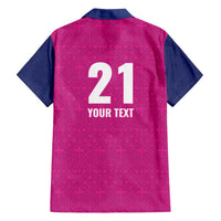 Caribbean Cricket Barbados Custom Family Matching Off Shoulder Short Dress and Hawaiian Shirt Strike of the Tridents Pink Fury - Wonder Print Shop