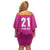 Caribbean Cricket Barbados Custom Family Matching Off Shoulder Short Dress and Hawaiian Shirt Strike of the Tridents Pink Fury - Wonder Print Shop